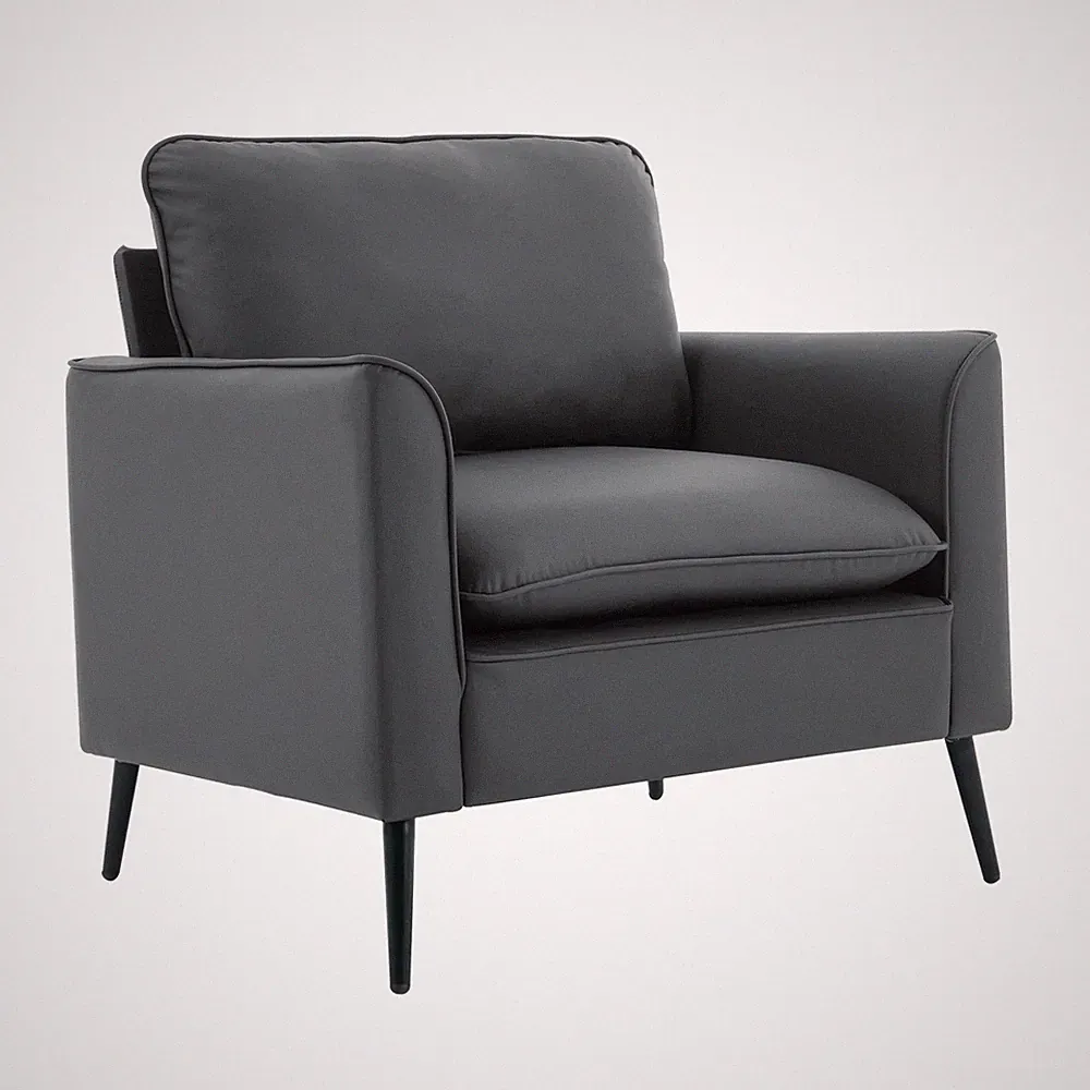 2x Cat Paw Leather Accent Chair Single Sofa Armchair Wood Legs Thick SeatCushion