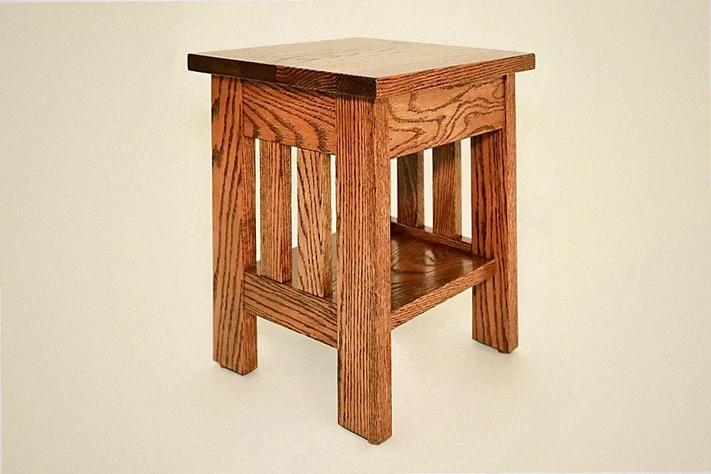 Amish, Plant Stand, Nightstand, End Table, Oak, Mission Style, Handcrafted, USA