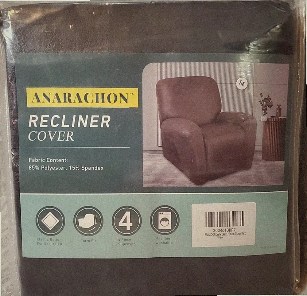 ANARACHON Leather Like Recliner Chair Covers Heavy Duty, 4 Pieces Lazy Boy Brown