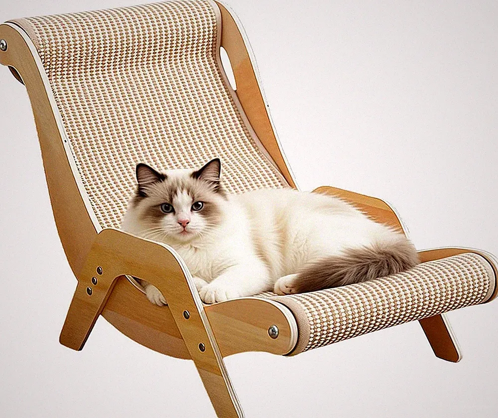 Extra Large Cat Scratching Lounge - Multi-Layer Solid Wood & Sisal, XXL Cat Scra