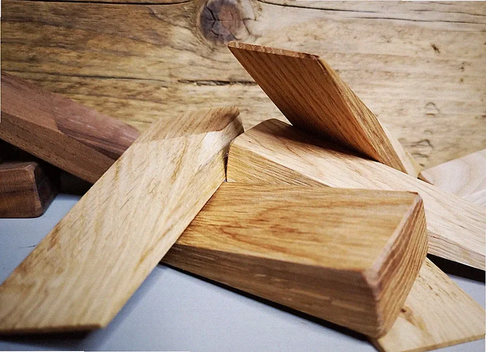 Handmade Hardwood Wooden Door Stop - Doorstopper - Wedge, OAK - solid wood