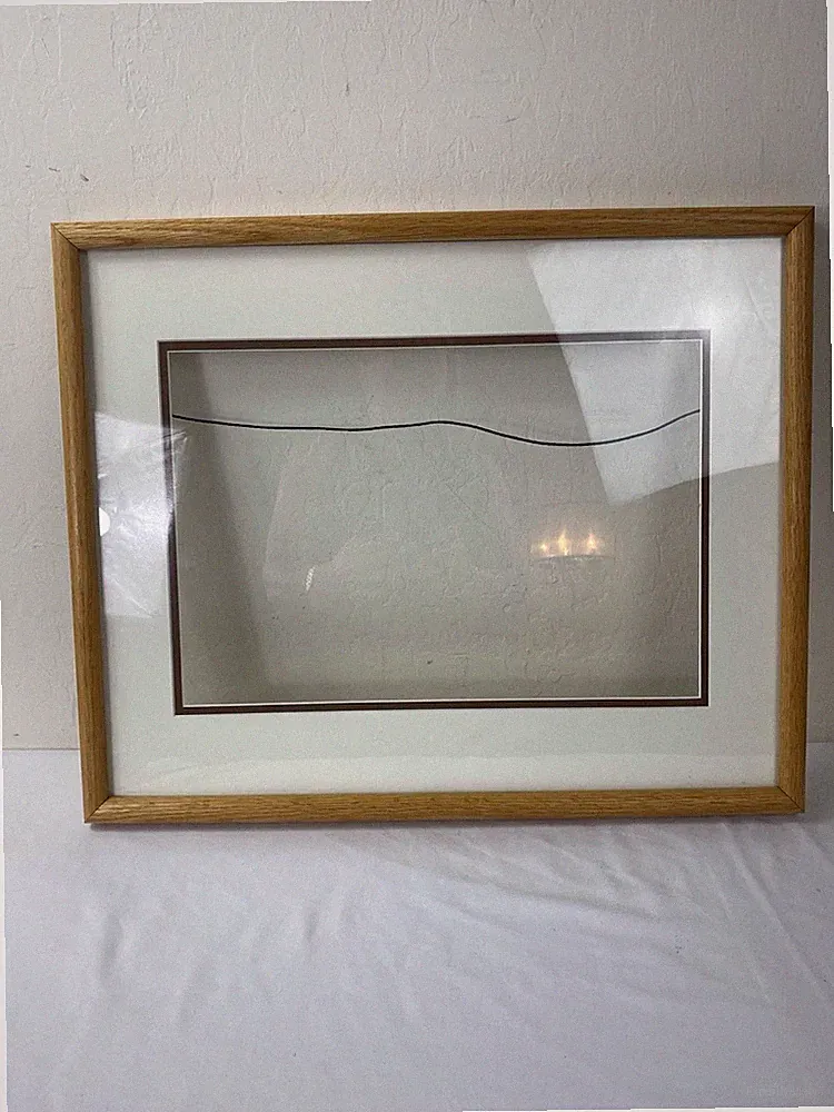 Mission Style Solid Oak Picture Frame W/ Museum Mat/ Glass Wall Hang