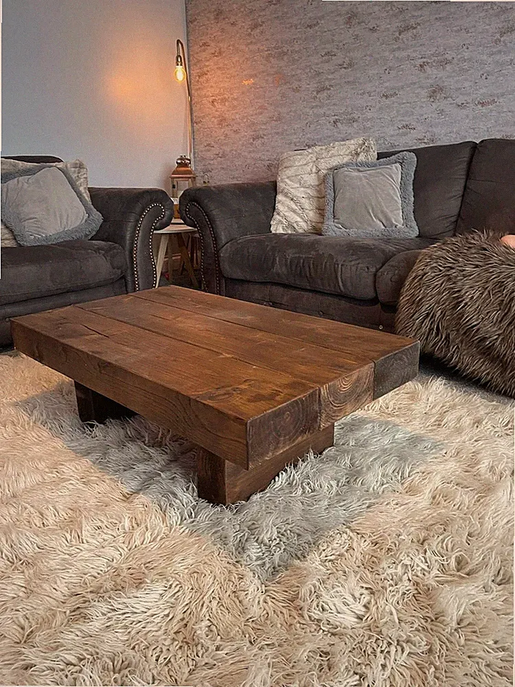 Rustic handmade solid wood sleeper coffee table Xtra Large