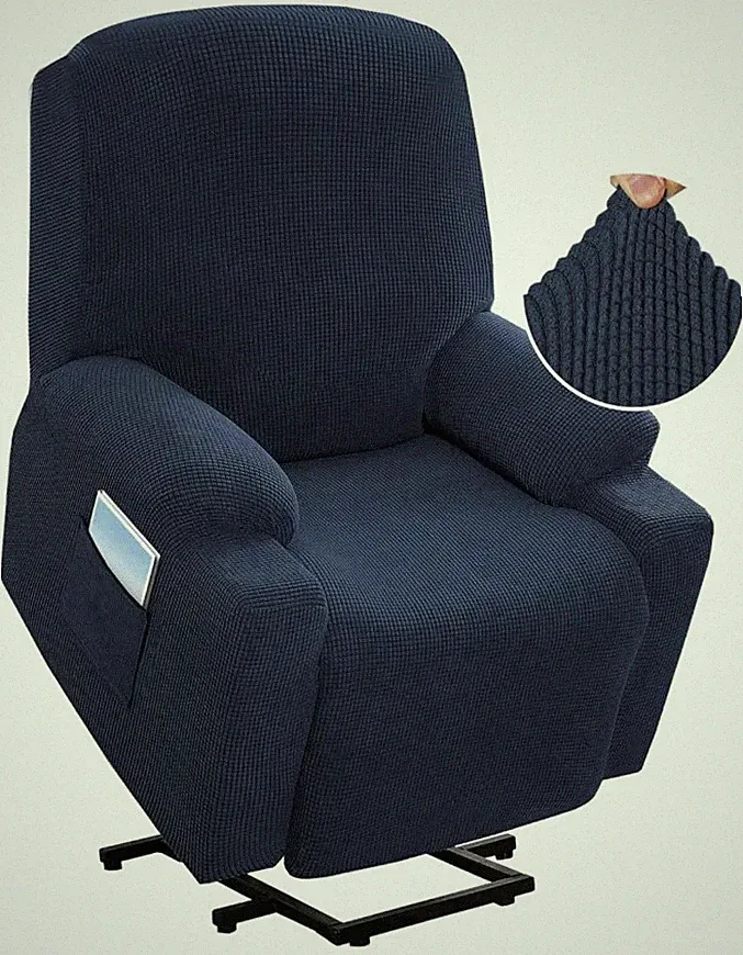 Stretch Cover Recliner Cover / Chair Cover, Navy Blue - Open Box